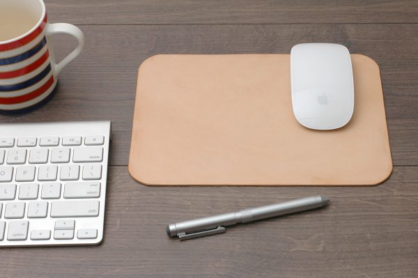 Deri Mouse Pad, Kişiye Özel Minimal Bilgisayar Mouse Pad, %100 Hakiki Deri, El Yapımı, Naturel Deri
