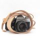 Kişiye Özel Hakiki Deri Fotoğraf Makinesi Boyun Askısı, Deri Kamera Boyun Askısı - Naturel Bej Deri